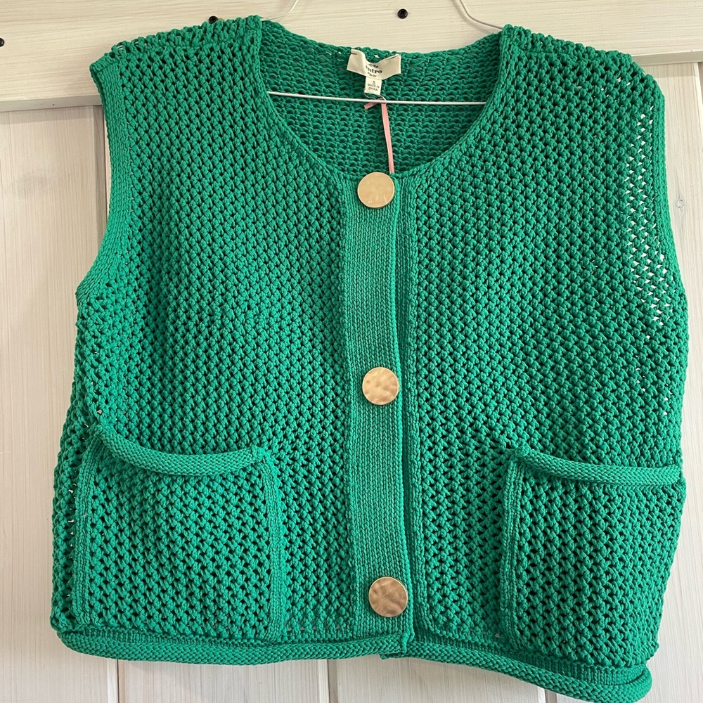 Entro Green Chunky Knit Cardigan